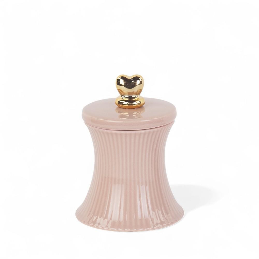 CANDELA PLISSE ROSA CON SCATOLA